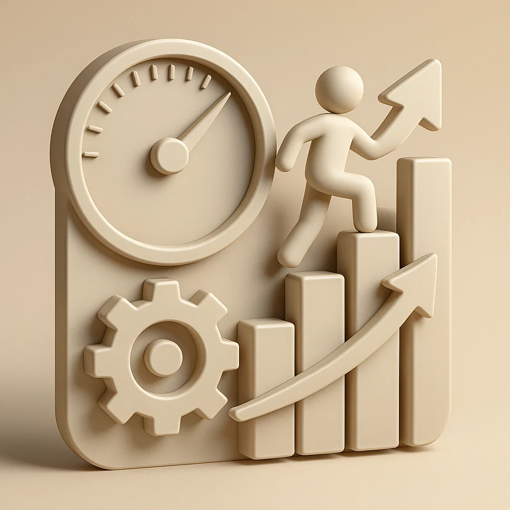 ingranaggi, grafici e un orologio che indicano il controllo di gestione come il motore strategico delle performance aziendali