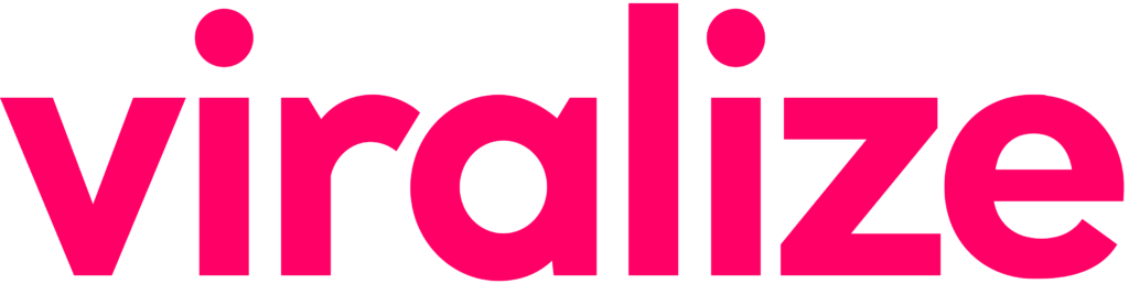 il logo dell'azienda viralize in rosa