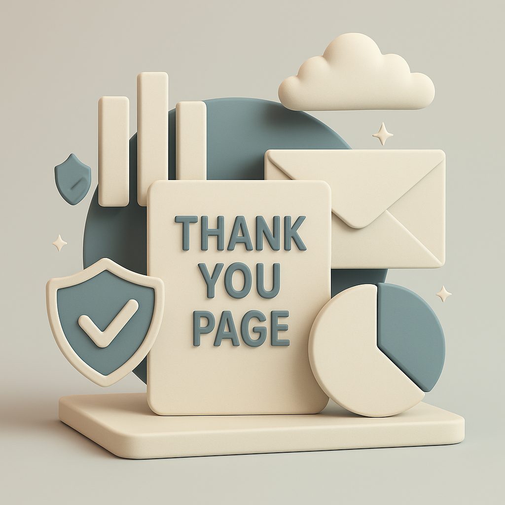 la copertina rappresenta la thank you page nei siti web