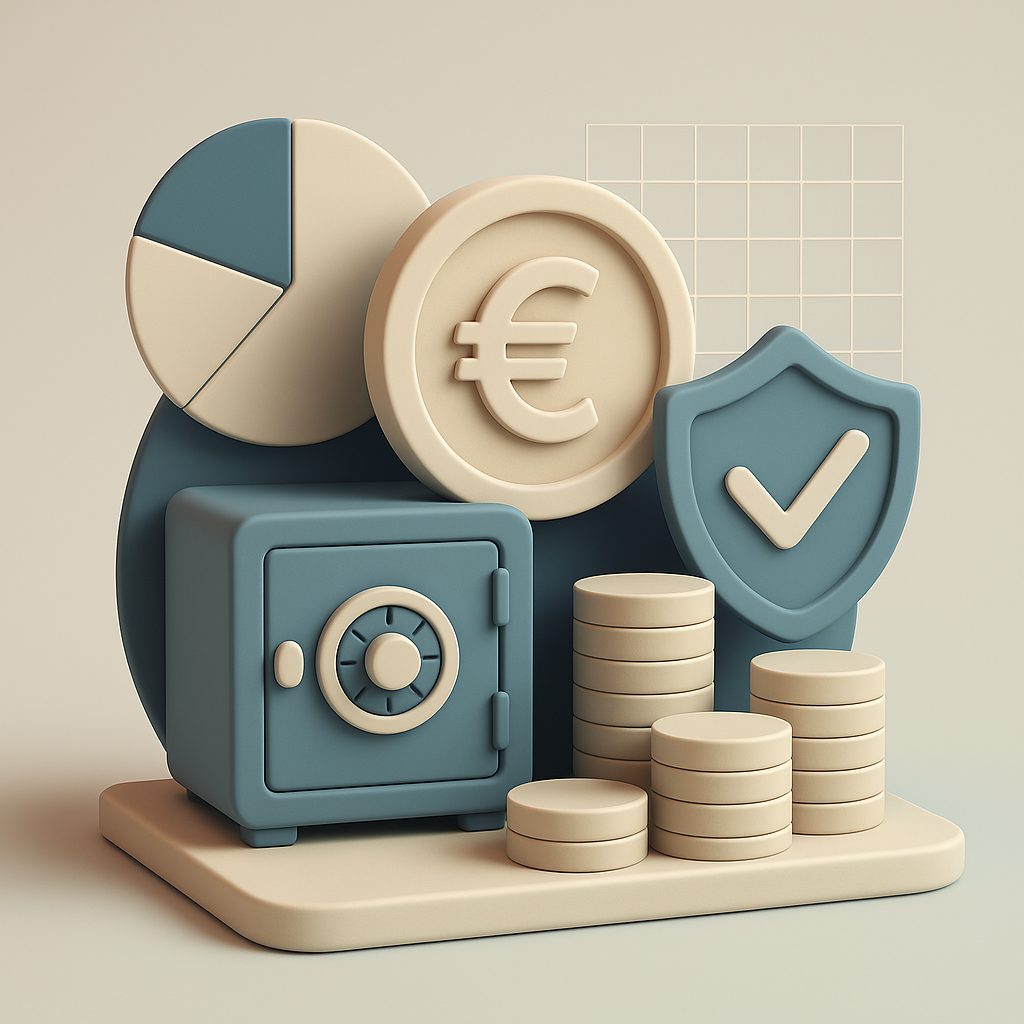 cassaforte, grafici ed elementi finanziari