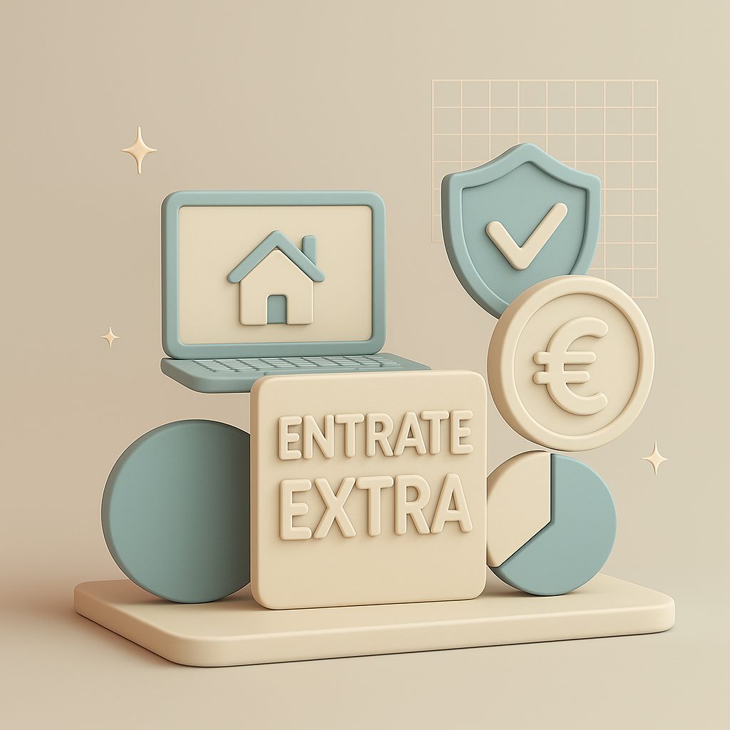 computer con indicazione Entrate extra