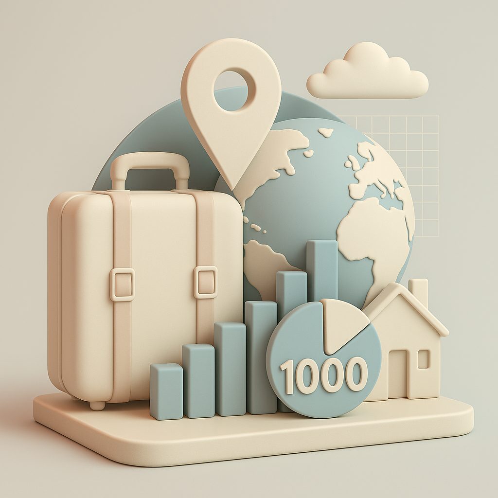 valigia, mondo, icona luogo