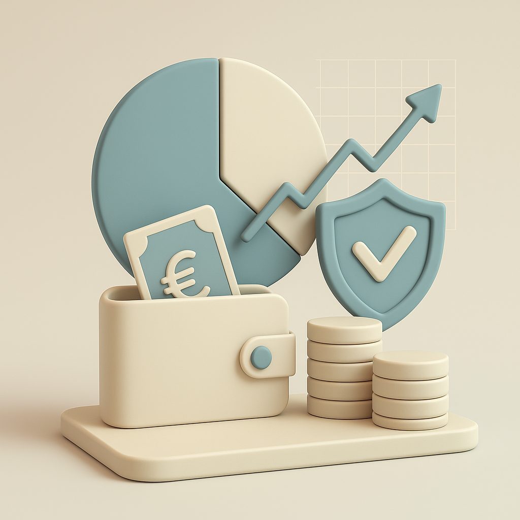 grafici in aumento per il guadagno e soldi