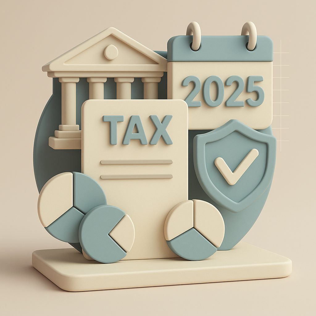 cartello con tax e anno 2025