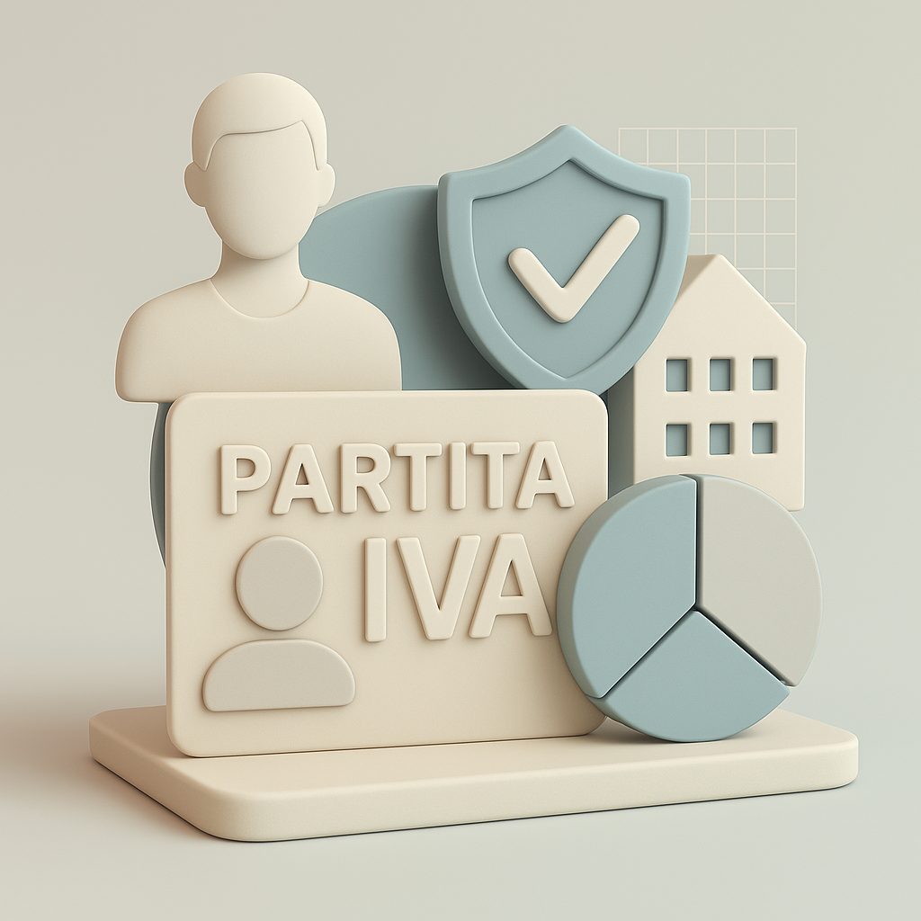 Partita IVA cartello con imprenditore