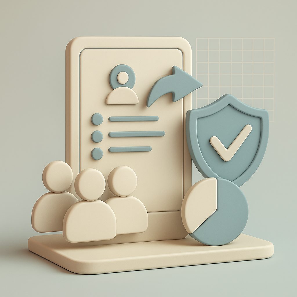 potenziali clienti e schermo tablet