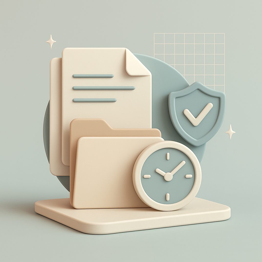 documenti con cartella e orologio