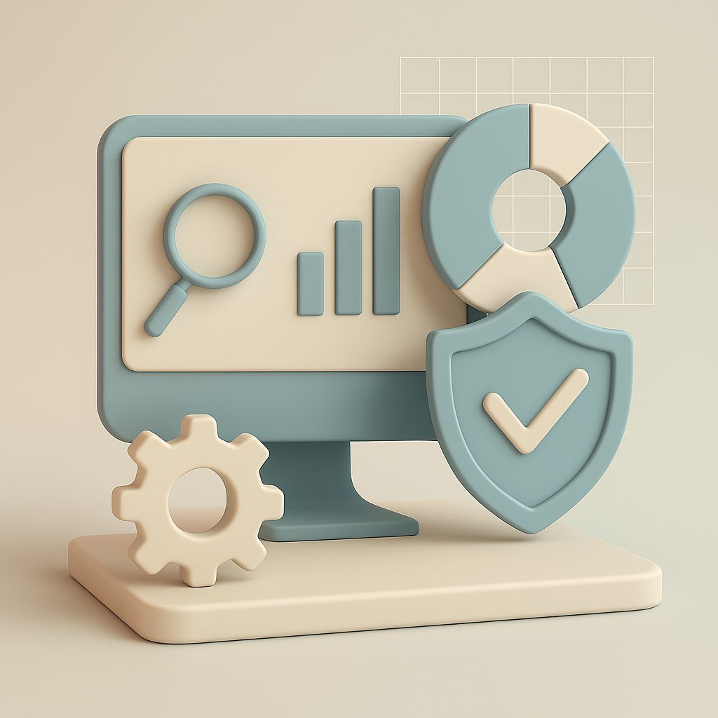 pc con dati e grafici