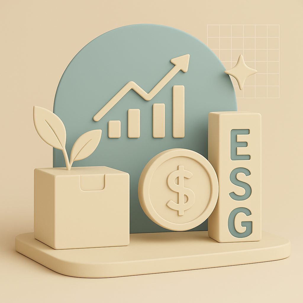 scritta esg con pianta e grafici