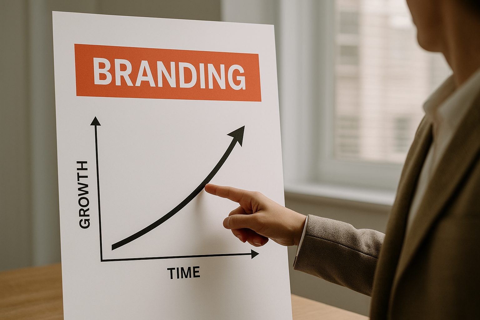 uomo che analizza la crescita del brand