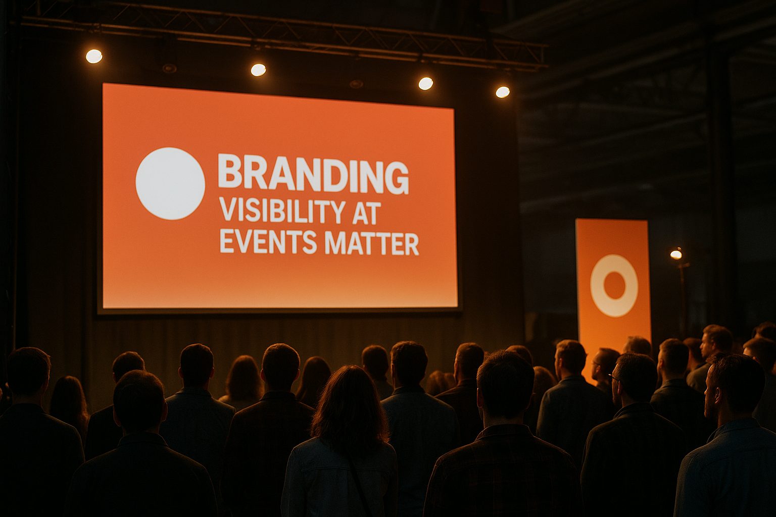 evento con presentatore e spettatori