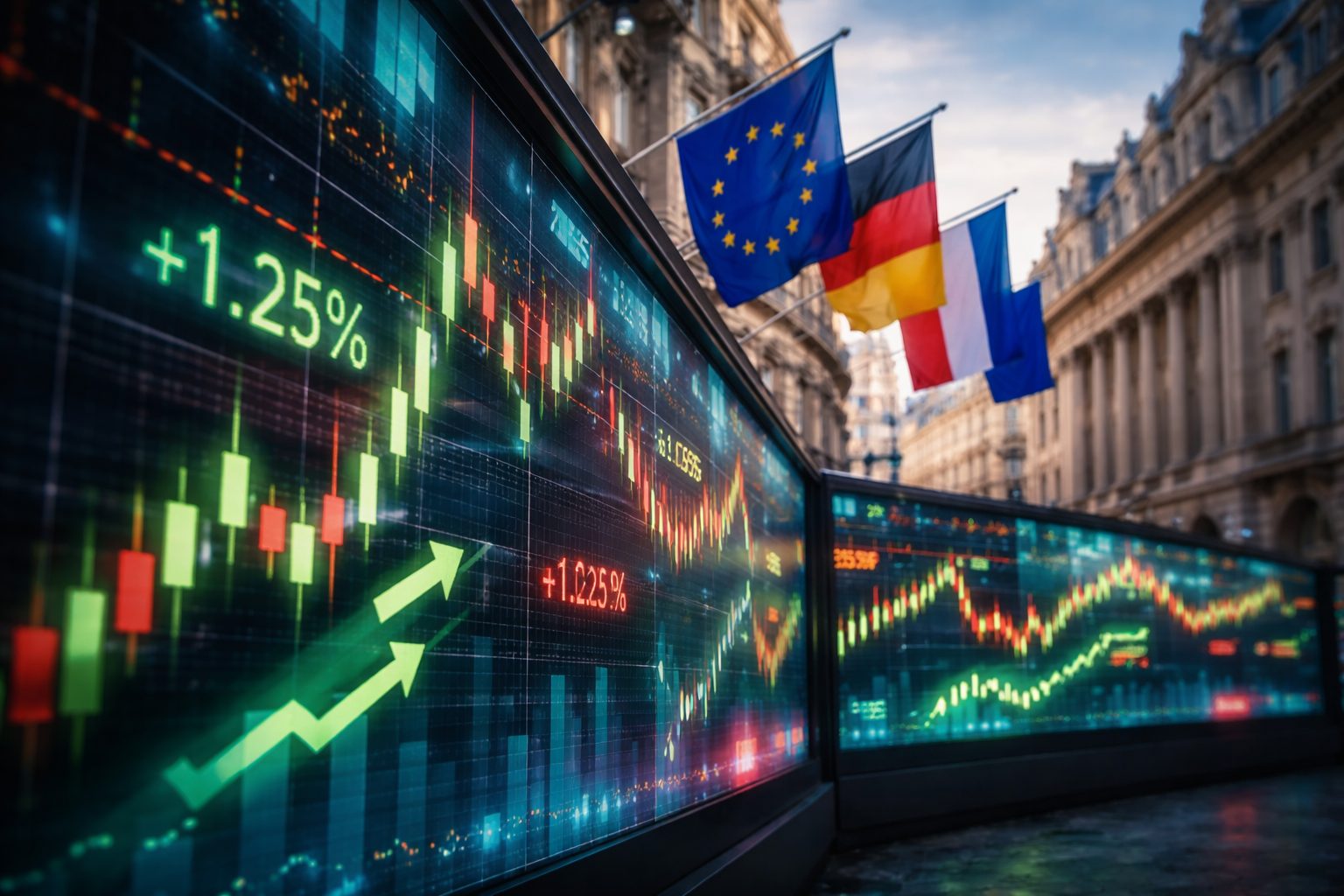 Le Borse europee su schermi