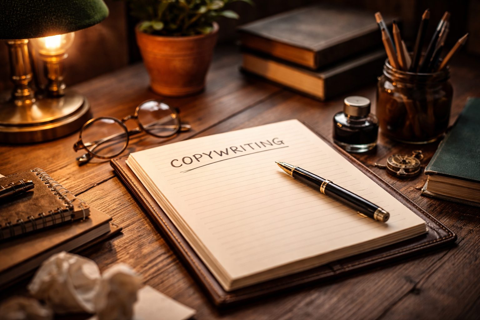 quaderno con scritta copywriting