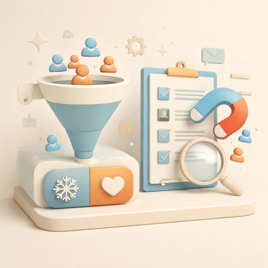 imbuto con lead cold e warm e contatti