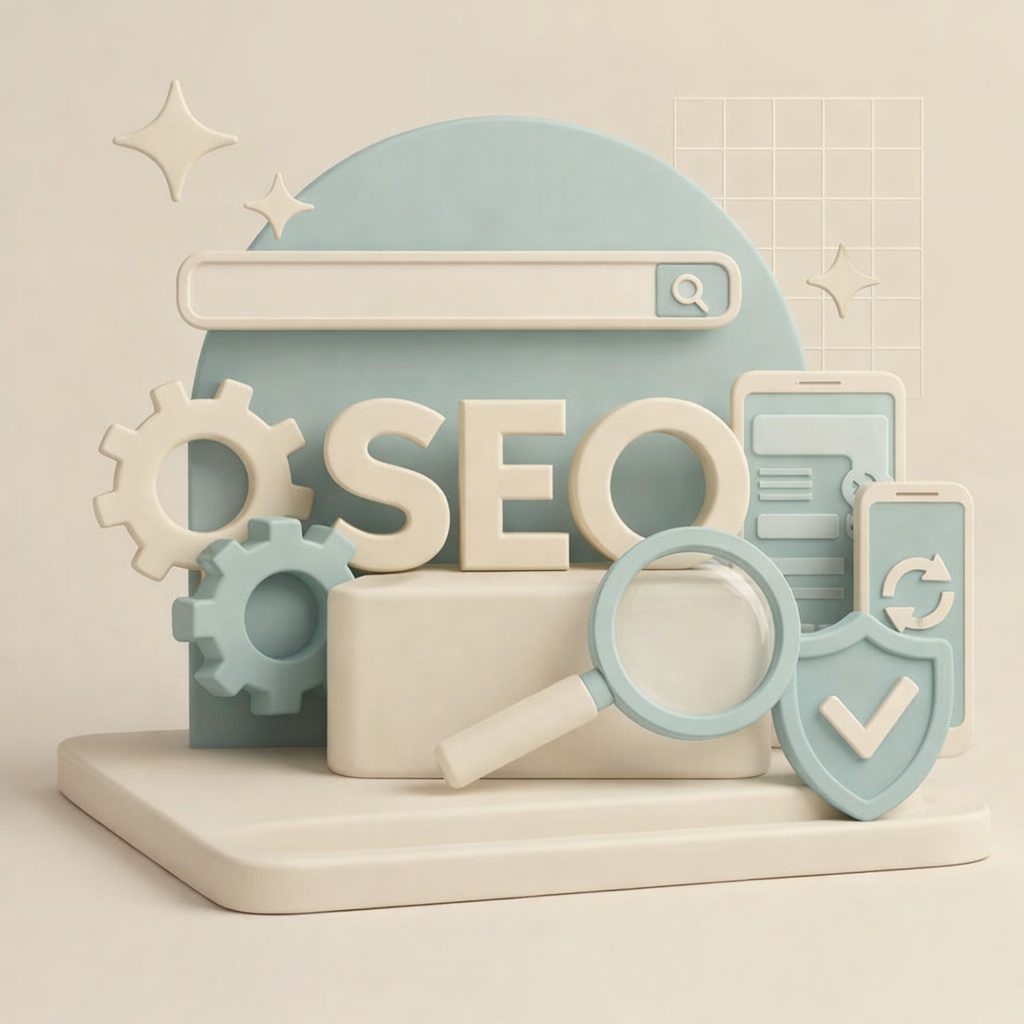 seo con lente d'ingrandimento