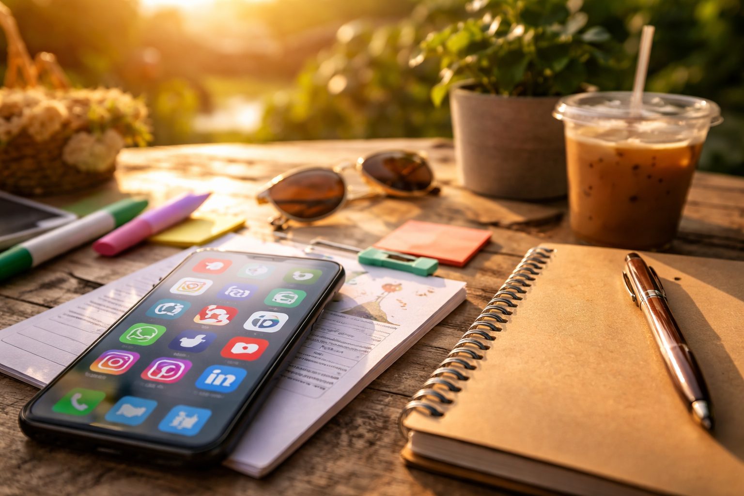 telefono con social media