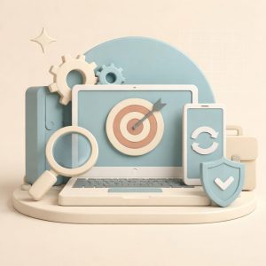 computer con obbiettivo