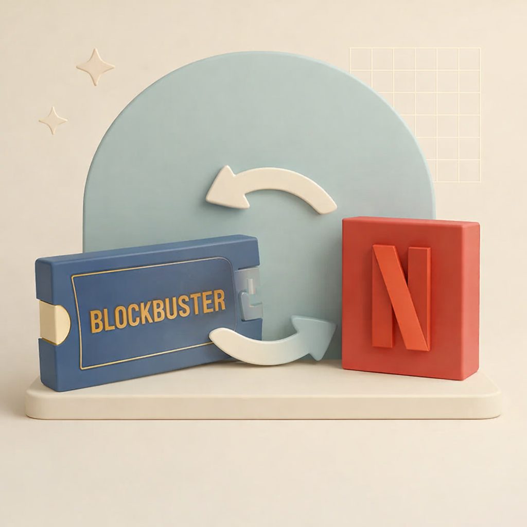 Netflix e Blockbuster.