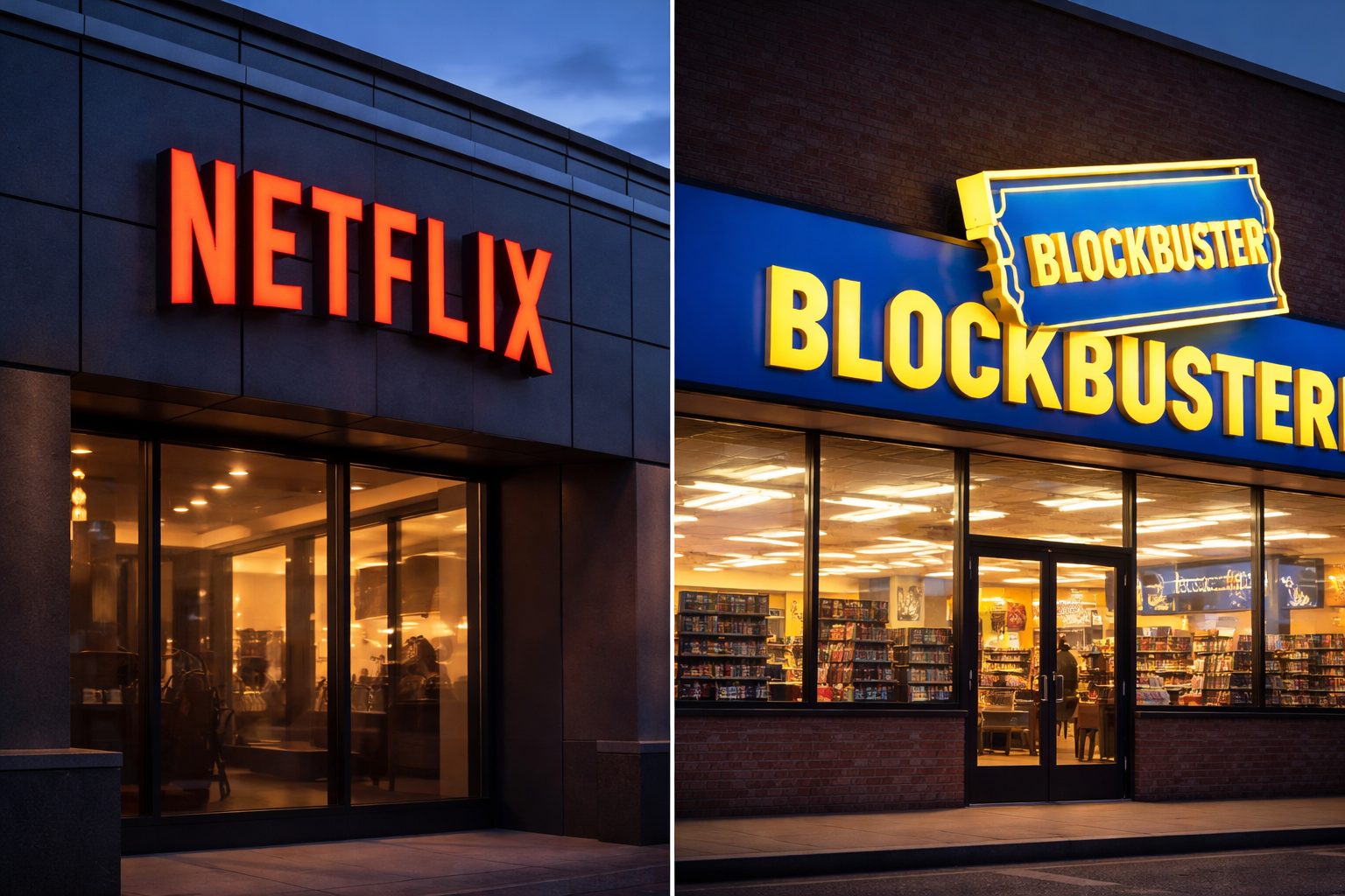 Netflix e Blockbuster.