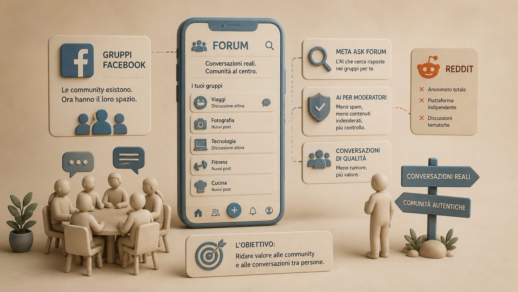 Meta lancia Forum, la nuova app dedicata ai Gruppi Facebook.